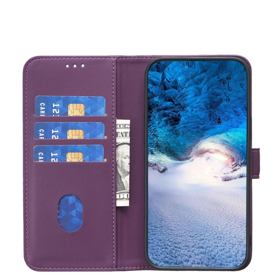 Husa cu clapetă pentru Samsung Galaxy A35 5G, BINFEN Wallet, violet închis