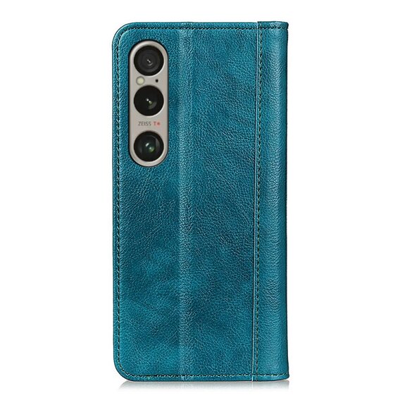 Husa cu clapetă pentru Sony Xperia 1 VI, Split Leather, verde