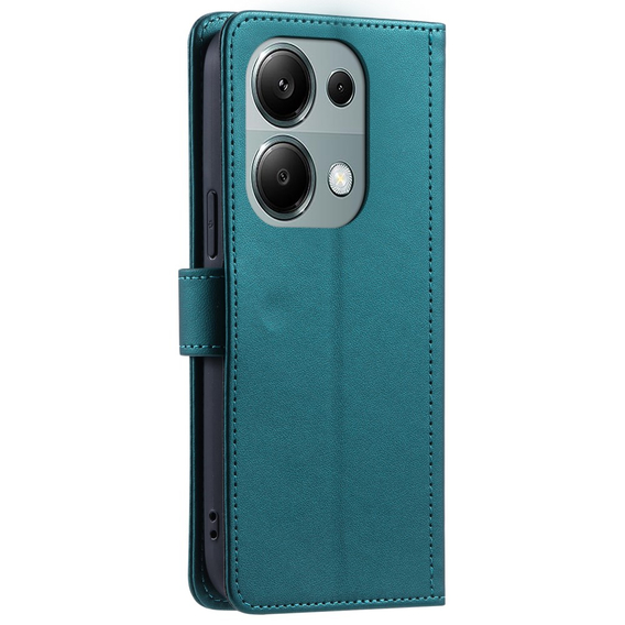 Husă cu clapetă pentru Xiaomi Redmi Note 13 Pro 4G, Rhombus Crossbody Leather, verde închis