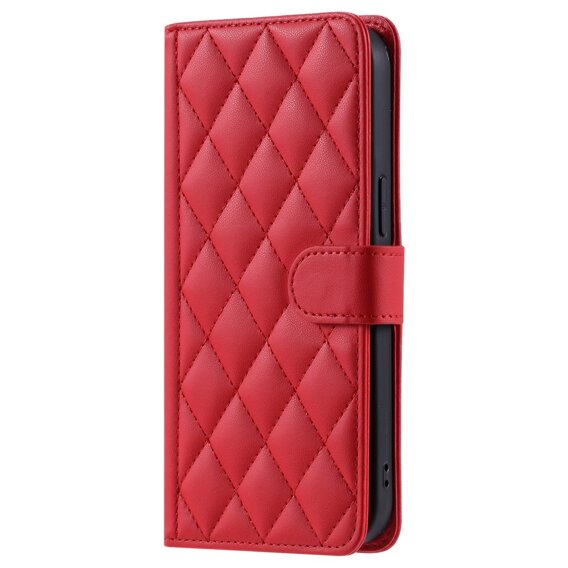 Husă cu clapetă pentru iPhone 16 Pro Max, Rhombus Crossbody Leather, roșu