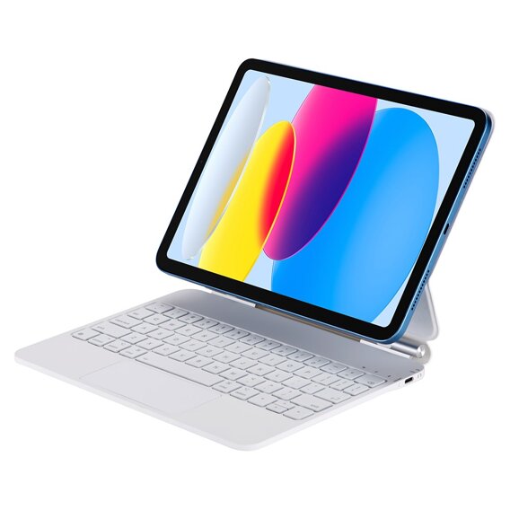 Husă de tastatură pentru iPad 10.9" 2022 (10 gen.), Magnetic Keyboard Touchpad, alb