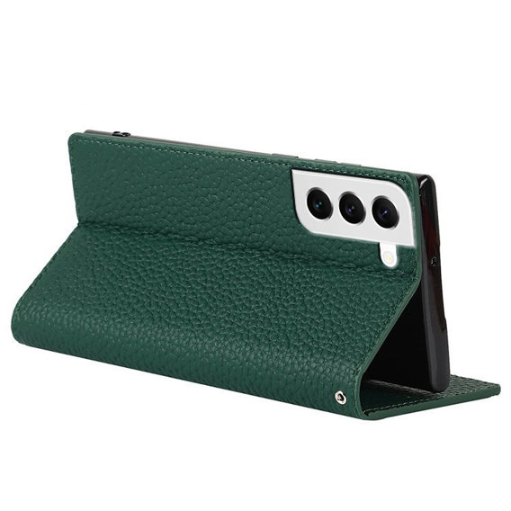 Husă din piele pentru Samsung Galaxy S22 Plus, ERBORD Grain Leather, verde