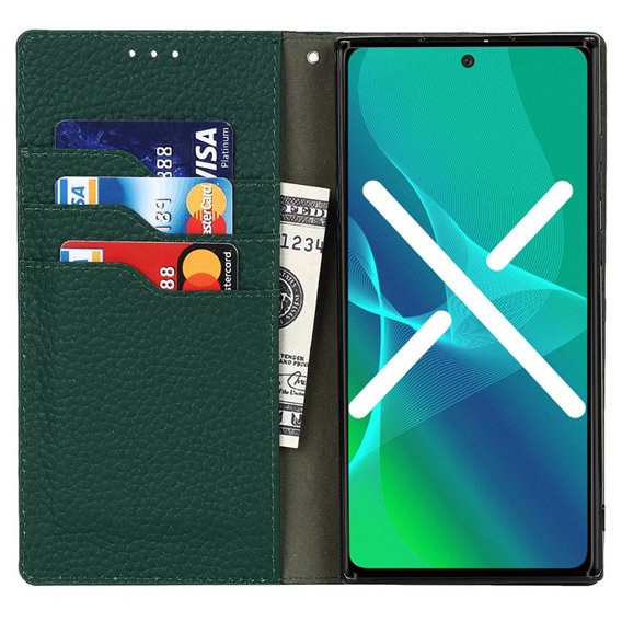 Husă din piele pentru Samsung Galaxy S22 Plus, ERBORD Grain Leather, verde