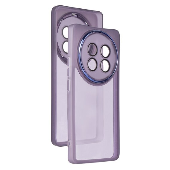 Husă din silicon pentru Realme 12, cu protecție pentru cameră, transparent / violet