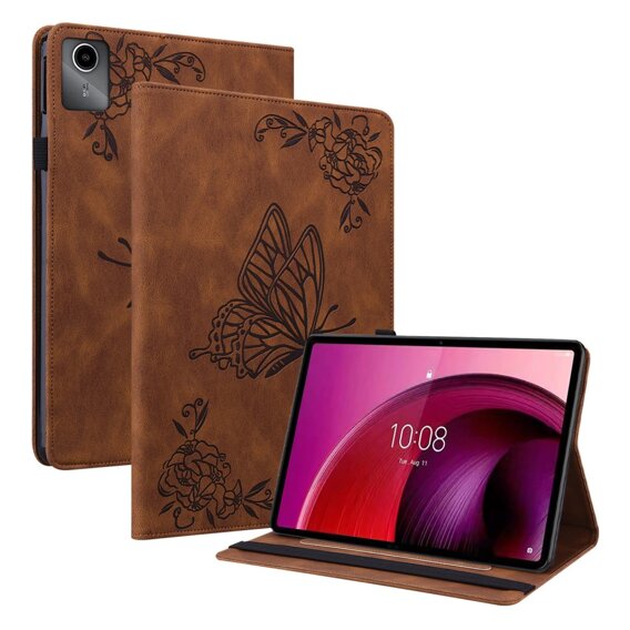 Husă pentru Lenovo Tab M11, Butterfly, maro