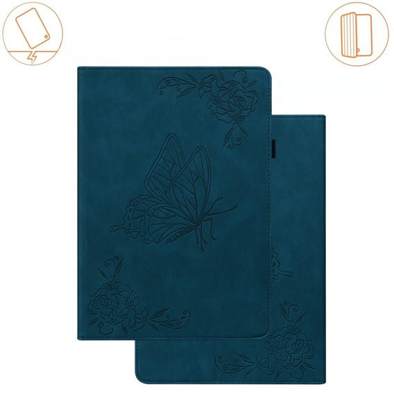 Husă pentru Lenovo Tab M9, Butterfly, albastru