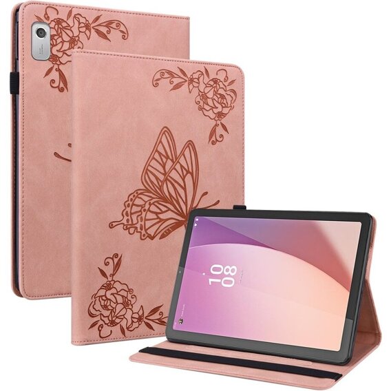 Husă pentru Lenovo Tab M9, Butterfly, roz