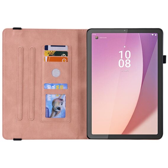 Husă pentru Lenovo Tab M9, Butterfly, roz