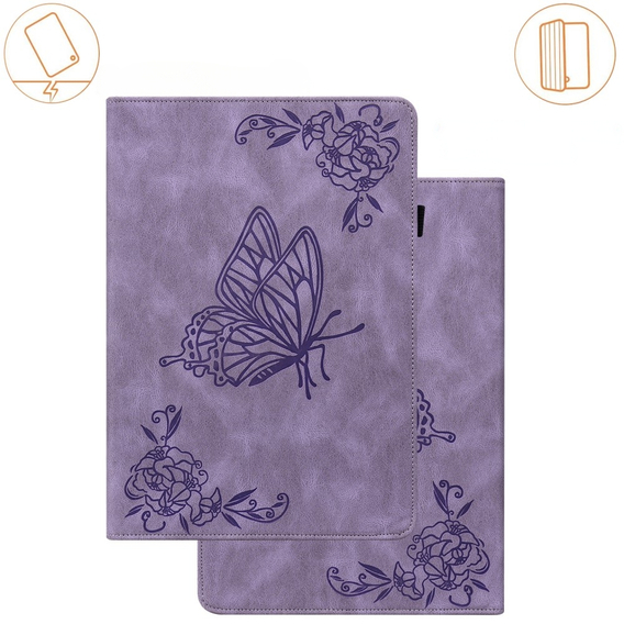 Husă pentru Lenovo Tab M9, Butterfly, violet