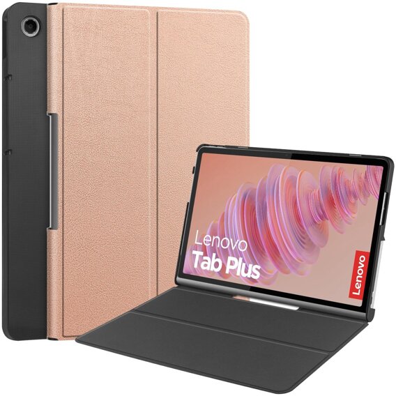 Husă pentru Lenovo Tab Plus, Smartcase, roz rose gold