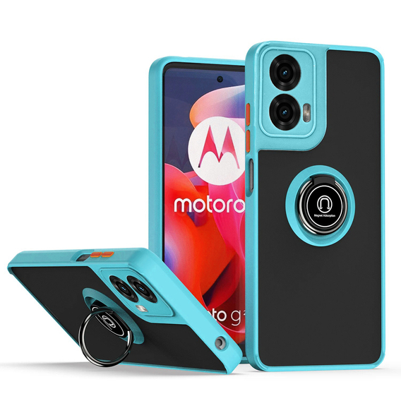 Husa pentru Motorola Moto G24 / G24 Power / G04, Frosted Ring, albastru