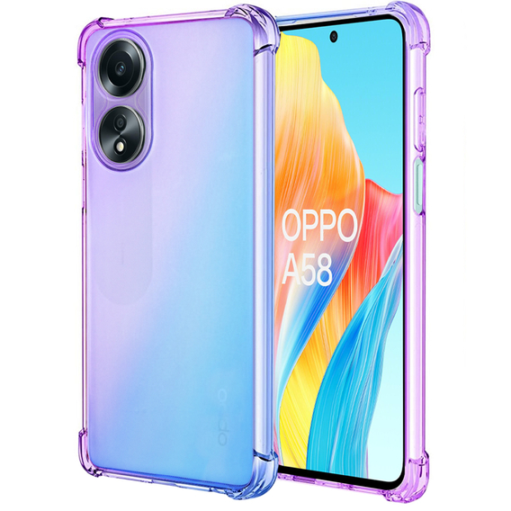 Husa pentru Oppo A58 4G, Gradient Dropproof, Violet / albastru