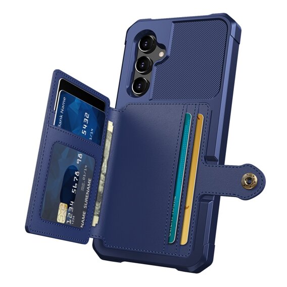 Husa pentru Samsung Galaxy A54 5G, Card Holder Kickstand, albastru