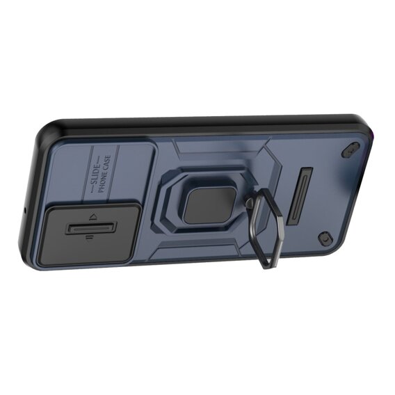 Husă pentru Samsung Galaxy M15 5G, KickStand Camera Lens, albastru