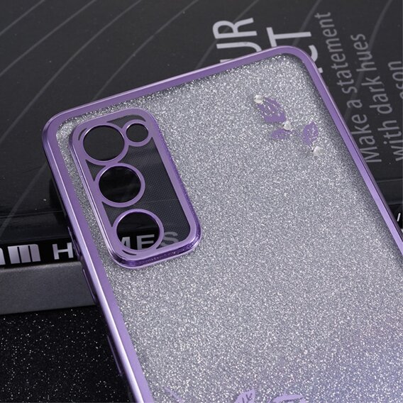 Husă pentru Samsung Galaxy S20 FE, Glitter Flower, violet