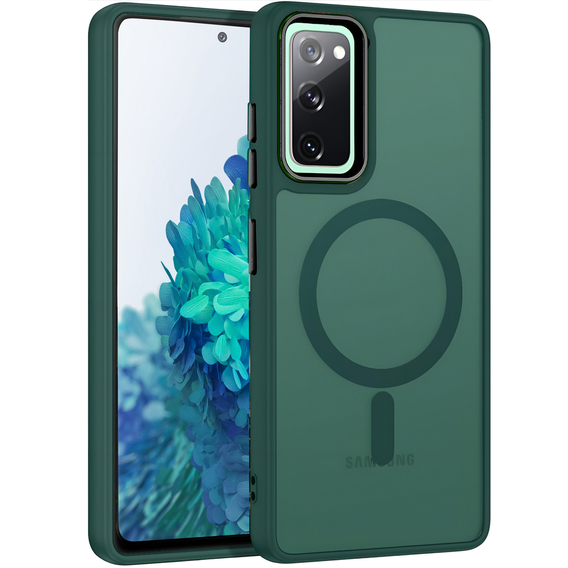 Husă pentru Samsung Galaxy S20 FE, pentru MagSafe, ERBORD Matt Case, verde + sticlă pentru ecran