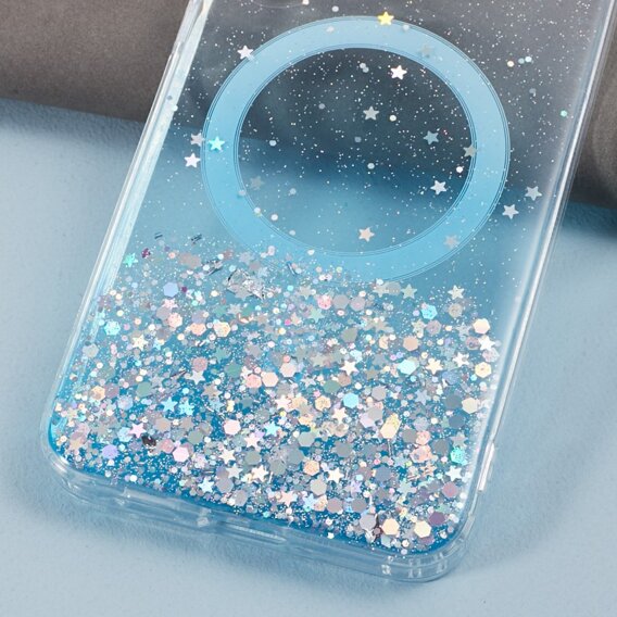 Husa pentru Samsung Galaxy S24+ Plus, Glittery, pentru MagSafe, albastru