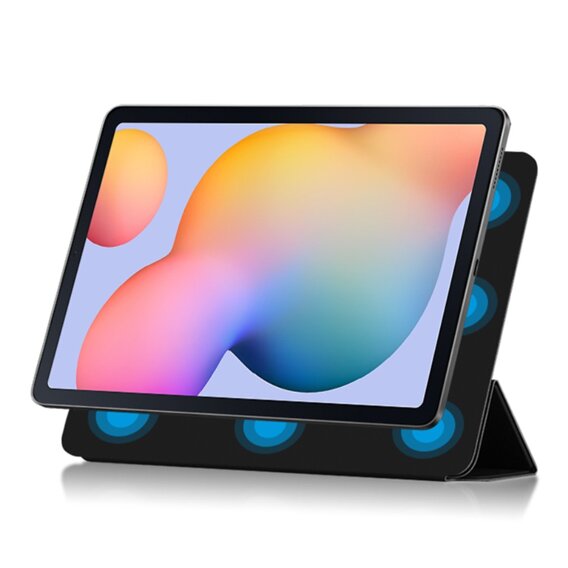 Husă pentru Samsung Galaxy Tab S6 Lite Tri-fold, Magnetic smartcase, negru