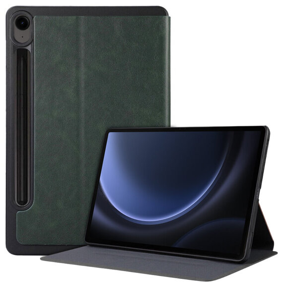 Husă pentru Samsung Galaxy Tab S9 FE, Smartcase cu spațiu pentru stylus, verde