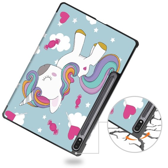 Husă pentru Samsung Galaxy Tab S9 Plus, Smartcase, unicorn