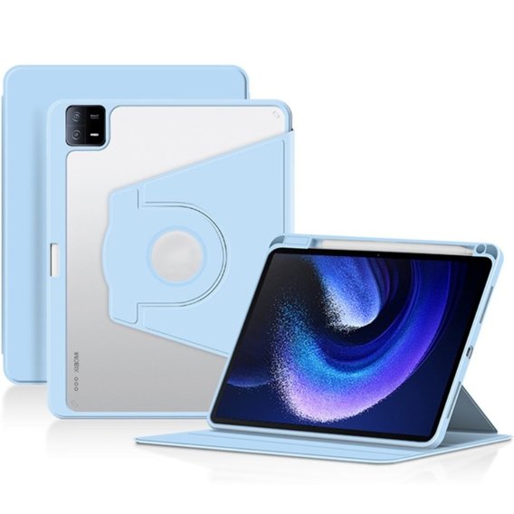 Husă pentru Xiaomi Pad 6, cu spațiu pentru stylus, rotativ la 360 °, albastru