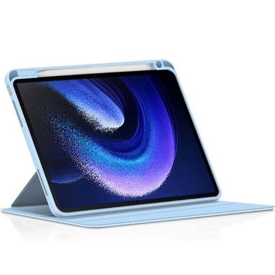 Husă pentru Xiaomi Pad 6, cu spațiu pentru stylus, rotativ la 360 °, albastru