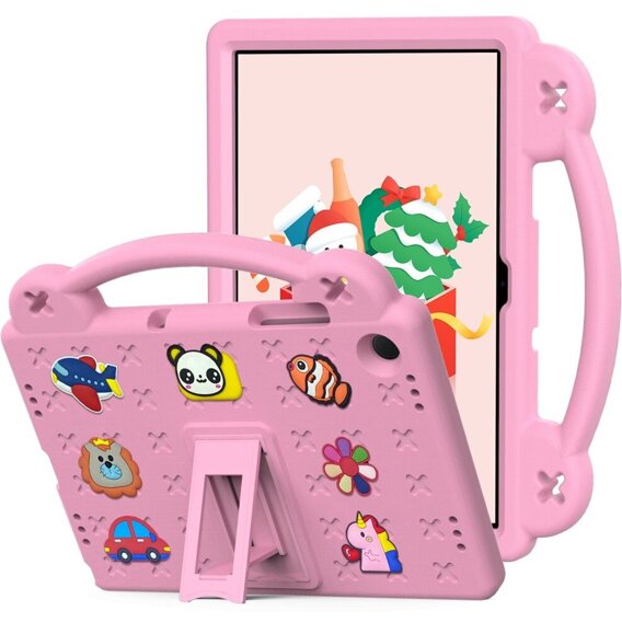 Husă pentru copii pentru Samsung Galaxy Tab A9+, Cute Patterns, cu suport, roz