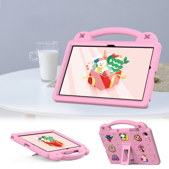 Husă pentru copii pentru Samsung Galaxy Tab A9+, Cute Patterns, cu suport, roz