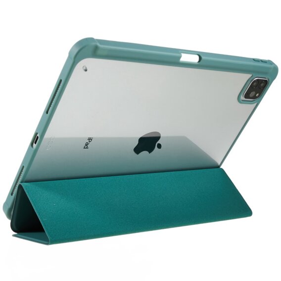 Husă pentru iPad Pro 11 2022 / 2021 / 2020 / 2018, Smartcase Hybrid, cu spațiu pentru stylus, verde închis