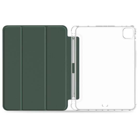 Husă pentru iPad Pro 11 2022 / 2021 / 2020, Smartcase Hybrid, cu spațiu pentru stylus, verde închis