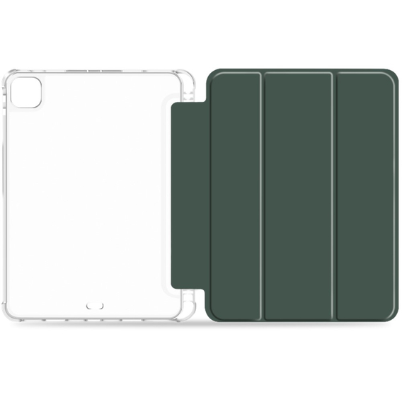 Husă pentru iPad Pro 11 2022 / 2021 / 2020, Smartcase Hybrid, cu spațiu pentru stylus, verde închis