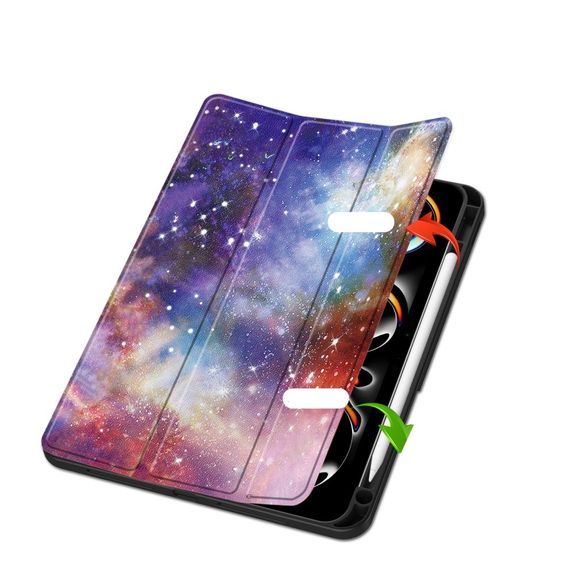 Husă pentru iPad Pro 11 2024, Smartcase, galaxy