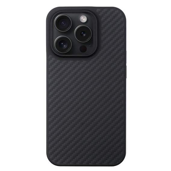 Husă pentru iPhone 15 Pro, Aramid Fiber Cover, negru