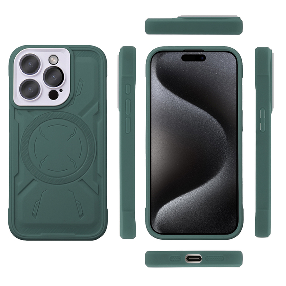 Husă pentru iPhone 15 Pro, ERBORD Armor Mag, verde