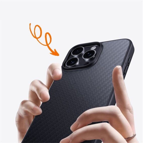 Husă pentru iPhone 16 Pro, Aramid Fiber Cover, negru