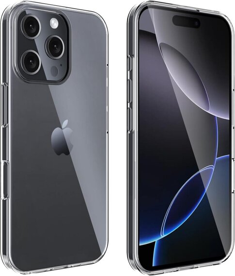 Husă subțire pentru iPhone 15 Pro, transparentă + sticlă 9H