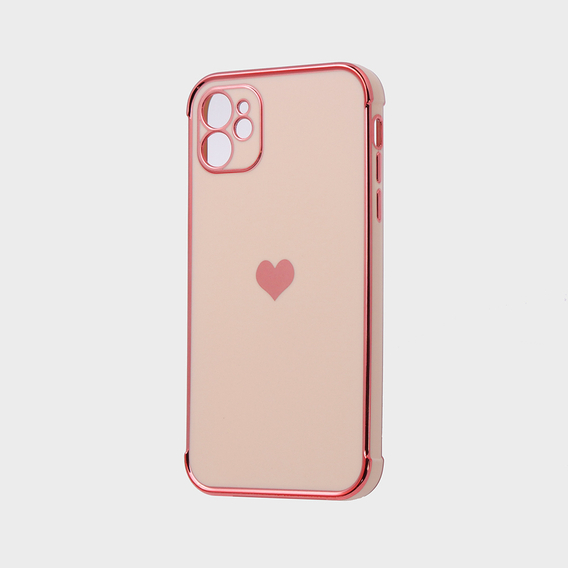 Huse pentru Apple iPhone 11, Electro heart, roz rose gold