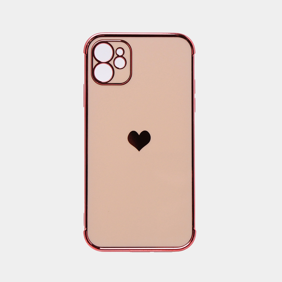 Huse pentru Apple iPhone 11, Electro heart, roz rose gold