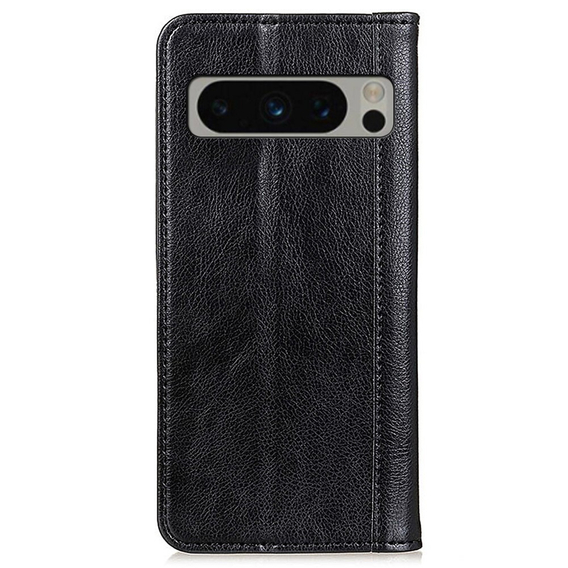 Huse pentru Google Pixel 8 Pro, Wallet Litchi Leather, negru