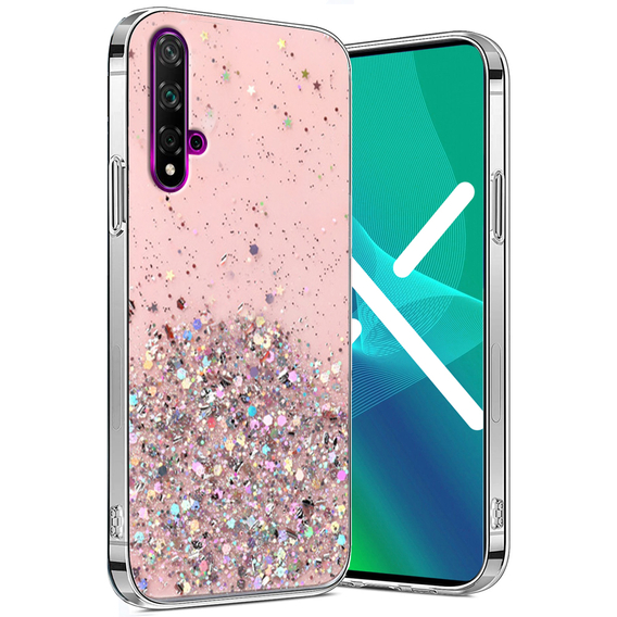 Huse pentru Huawei Nova 5T/Honor 20, Glittery, roz