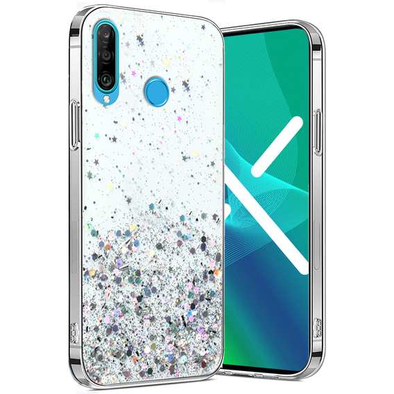 Huse pentru Huawei P30 Lite, Glittery, transparentă