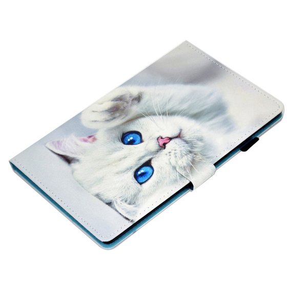 Huse pentru Lenovo Tab M10 Plus 10.6 Gen 3 125F/128F, Stand Case Card Slot, white cat