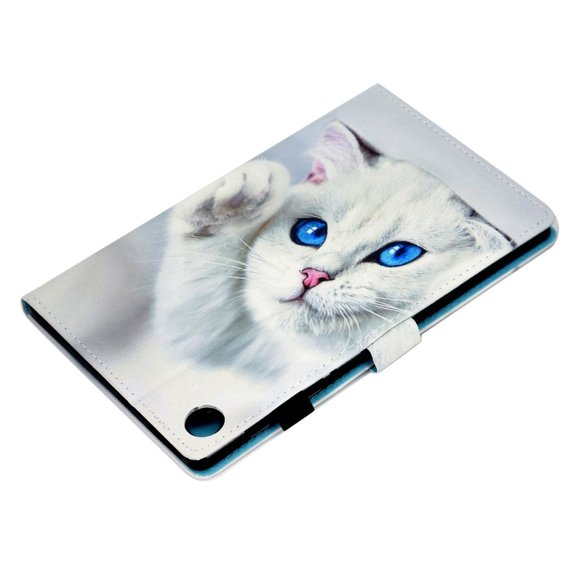 Huse pentru Lenovo Tab M10 Plus 10.6 Gen 3 125F/128F, Stand Case Card Slot, white cat