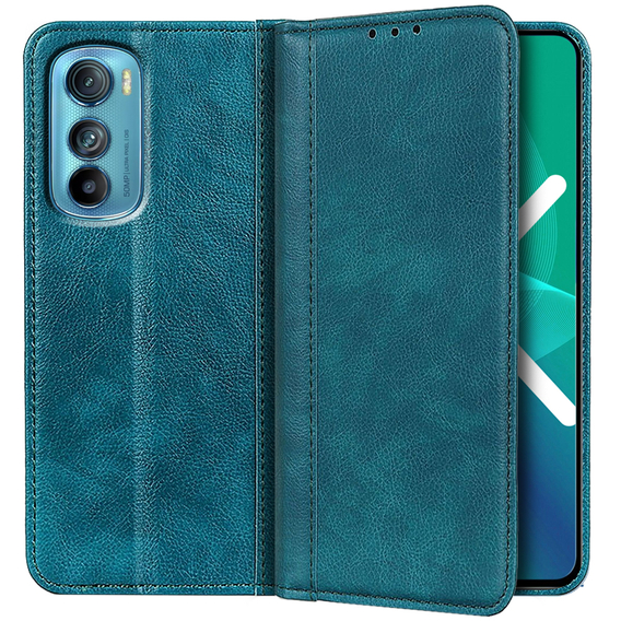 Huse pentru Motorola Edge 30 5G, Wallet Litchi Leather, verde