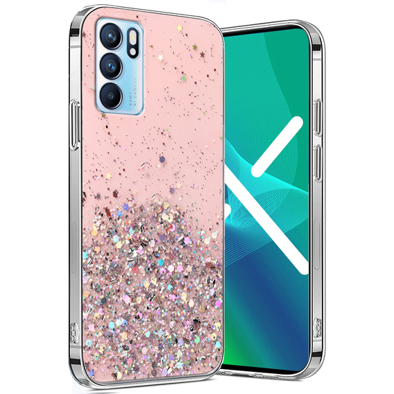 Huse pentru OPPO Reno6 5G, Glittery, roz