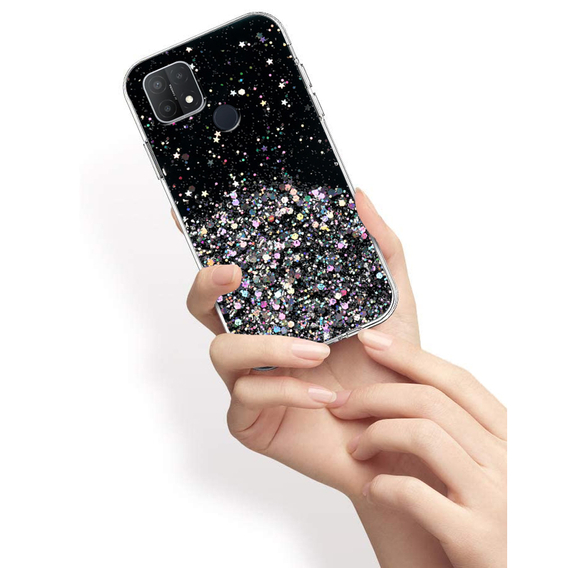 Huse pentru Oppo A15 / A15s, Glittery, negru