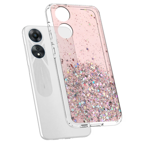 Huse pentru Oppo A17, Glittery, roz