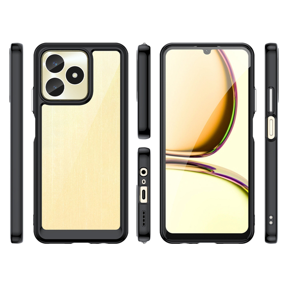 Huse pentru Realme C51, Fusion Hybrid, transparent / negru