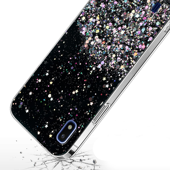 Huse pentru Samsung Galaxy A10, Glittery, negru