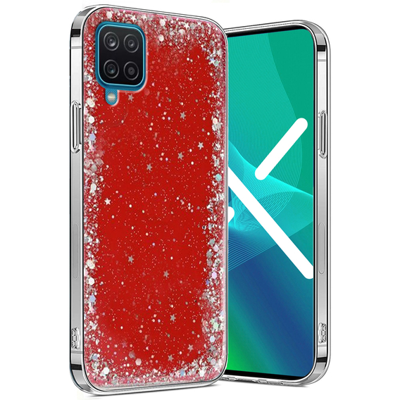 Huse pentru Samsung Galaxy A12 / M12 / A12 2021, Glittery, roșu